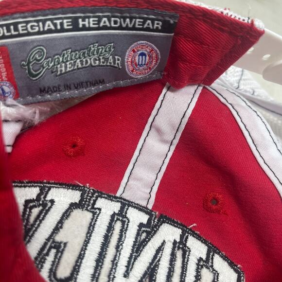 UNLV Runnin' Rebels Snapback Hat Red White Collegiate Headwear Trucker Hey Reb - Picture 6 of 13